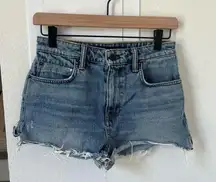 Denim x Alexander Wang Cutoff Fray Denim Shorts