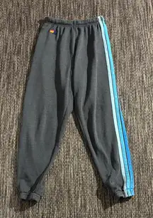 Aviator nation 5 stripe sweatpant jogger blue stripe