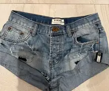 One Teaspoon Blue Denim Shorts