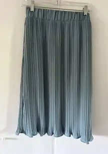 Pleione blue-Green midi Pleated Skirt for Work
