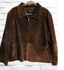 Vintage Impressions Rem Garson Womens 2X Brown Leather Jacket • Southwest Tribal