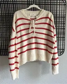 The Sea Stripe Lace Up Pullover