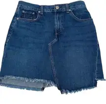 Rag & Bone Women’s Denim Mini Skirt Size 26 Eddy Wash Dive Frayed Hem Blue