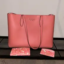 Kate Spade  Grapefruit Tote with Waller and Card Holder