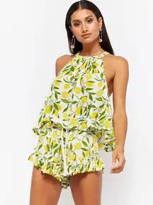 Amale Lemon Ruffle Shorts