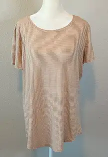 Lululemon Love Short Sleeve TShirt Beige/White Stripe Size 12