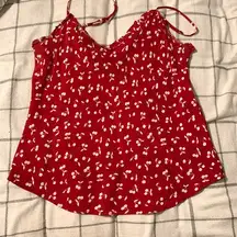 Reformation EUC  red cherry print camisole