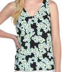 KAARI plus size 1X pullover blue curvy turquoise Jolie abstract florals tanktop