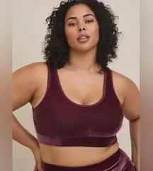 Torrid Curve Winetasting Purple Lightly Lined Velour Scoop Bralette Plus Size 2X