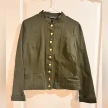 Baccini Green Button Down Denim Jacket