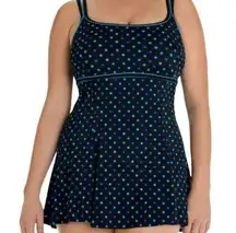 Robby Len Womens Candy Dot Empire Princess Swim Dress Size 12