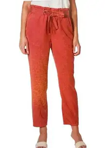 Sanctuary New Ankle Pants Paperbag Waist Drape Fit Tencel Rust Women’s Size XXL