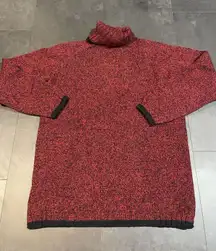 Jeanne Pierre Red 💯 Cotton Knit Stretch Pullover Turtleneck Sweater,  S B-1004‎