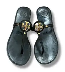 Tory Burch Miller Black Patent‎ Leather Thong Sandals Women’s Size 6