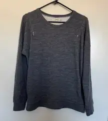 Zip Shoulder Sweatshirt is Heather Grey Size Medium