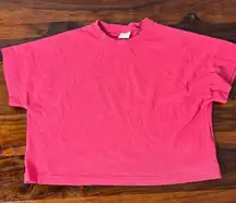 Zara‎ Women's Cropped T-Shirt Pink Short Sleeve Size 13