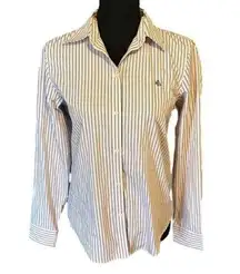 Lauren Ralph Lauren Longsleeve Button Up Shirt Pink Black Stripes