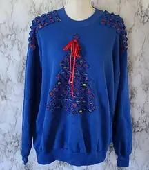 Vintage destroyed Christmas sweatshirt size xl