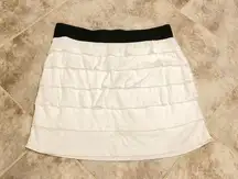 Express ruffle tiered stretch mini skirt white