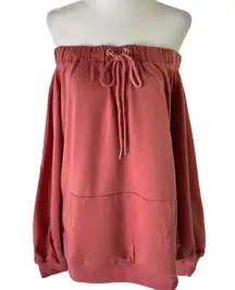 New  Off The Shoulder Sweatshirt Bardot Sweat Top Red