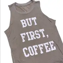 Fifth Sun xsmall But First Coffee burnout tank