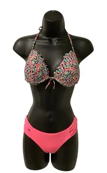 Victoria's Secret Pink and Multicolor Bikini WORN ONCE Size S/34C
