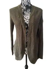 Ultra Flirt Knit Cardigan Sweater Speckle Green Boho Bohemian