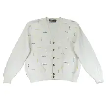 Shenandoah Cardigan Sweater Womens XL Knit Button Up Colorful Stitch Vintage