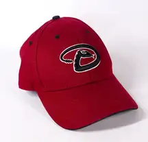 Diamondbacks MLB Baseball Hat Adjustable Hook & Loop Strap Cap Red Black