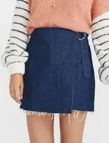 Madewell  wrap jean skirt