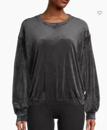 Shanara Stretch Velour Top size L Charcoal