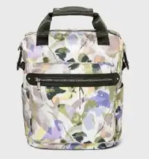 A New Day Floral Print Zip Closure Square Backpack