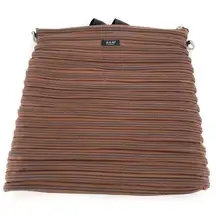 Bam Bags Unisex Nylon Zippered Purse Crossbody Tote Messenger Bag Brown Large‎