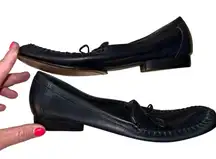 Vaneli Women's Navy‎ Blue Leather Moccasin Loafers Size 8.5 S Narrow Casual