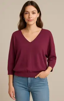 CHAPS Purple Cropped Sweater Preppy Coastal Beach Coquette Preppy Cotton Boho M