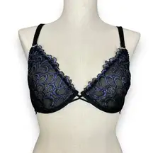 Savage X Fenty Bra Megan thee Stallion Starry Night Size 34DDD Black Blue Purple