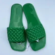 Old Navy  Women’s Quilted Jelly  Slide Sandals Beach Cruiser Green NWT Sz 8