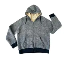 ★  Unisex Blue Sherpa Zip Up hoodie - Dark Blue ★