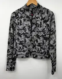Spyder Active‎ Women's Pullover Camo Half Zip Mock Neck Top Gray Size M NWOT
