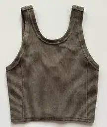 lululemon athletica Ribbed Softstreme Cropped Tank in Nomad -Size 0