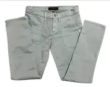 Juicy Couture size 27 Light greenish light turquoise cropped stretch jeans EUC