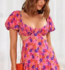 Hello Molly Pink and Purple Floral Mini Dress