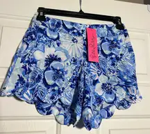 Lilly Pulitzer Blue and White Floral Shorts