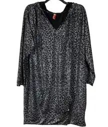 Apple Bottoms Women's Plus Size Y2K Sequin Leopard Print Hooded Dress - Size 3X