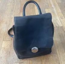 Vintage Carriage House Pebbled Leather Backpack Purse Large Side Zip For Conceal