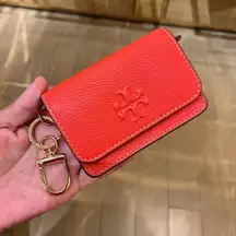 Tory Burch Thea Flap Card Case In Poppy Red # 162924
