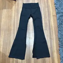 NWOT JoyLab Black High-Rise Flare Leggings With Leg Slit