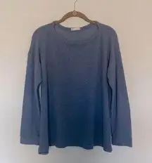 Blue Lightweight Sweater Boxy Waist Cut