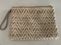 AnnTaylor LOFT Chevron Beige Clutch:/Wriset Purse