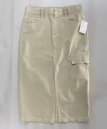 Free People NWT $98  scout cargo khaki tan utility skirt sexy weekend y2k